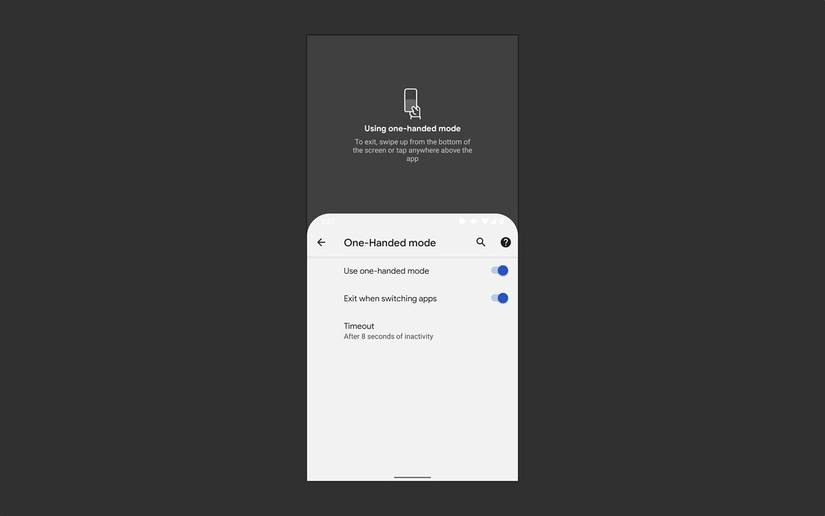 Android 12 Developer Preview 2 one-handed mode