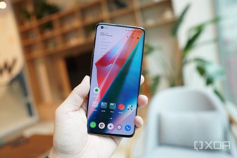 The OPPO Find X3 Pro's display. 
