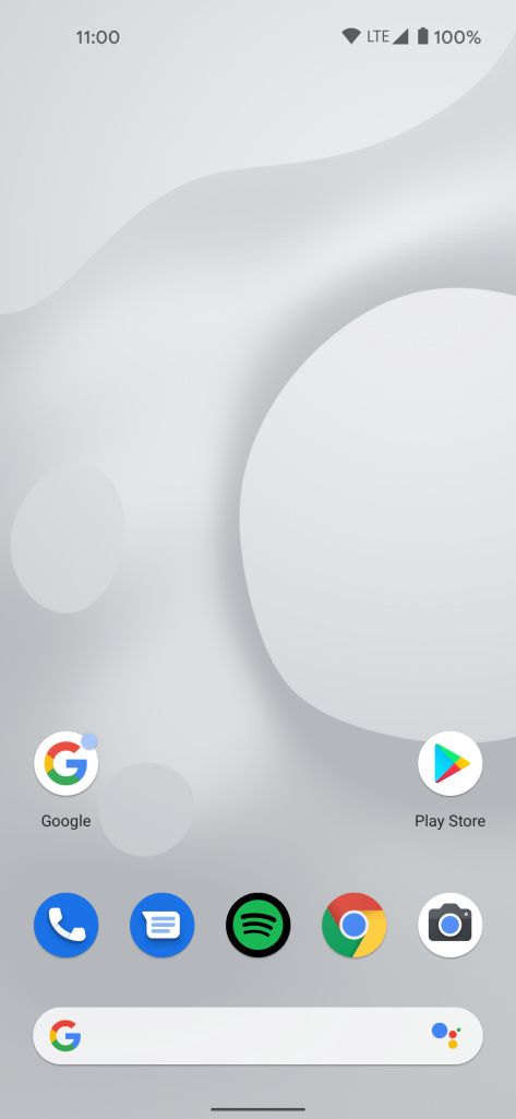 Google Pixel 5 homescreen