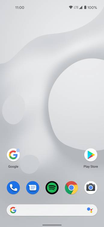 Google Pixel 5 homescreen