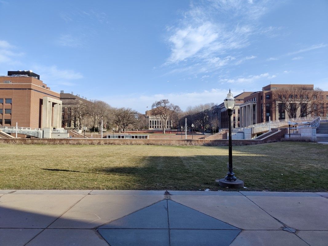 Field and building