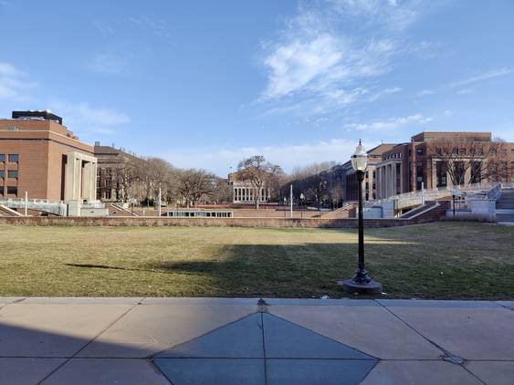 Field and building