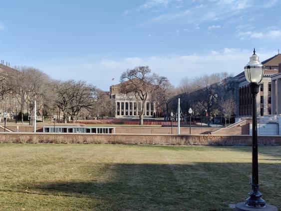 Field and building