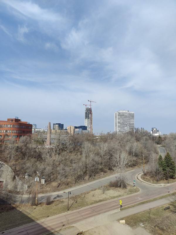 Landscape showing Under construction building with crane