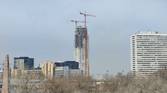 Landscape showing Under construction building with crane