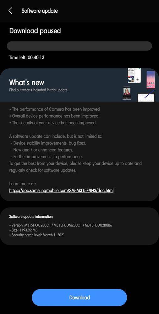 One UI 3.1 for Galaaxy M31