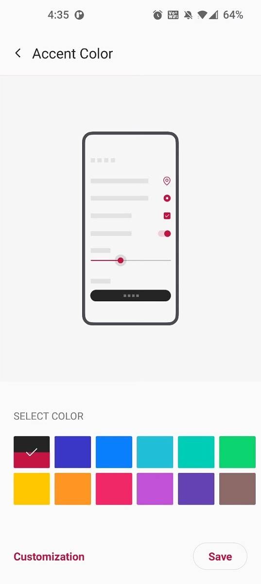 OxygenOS customization options.