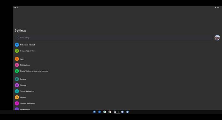 Android 12 DP2 taskbar