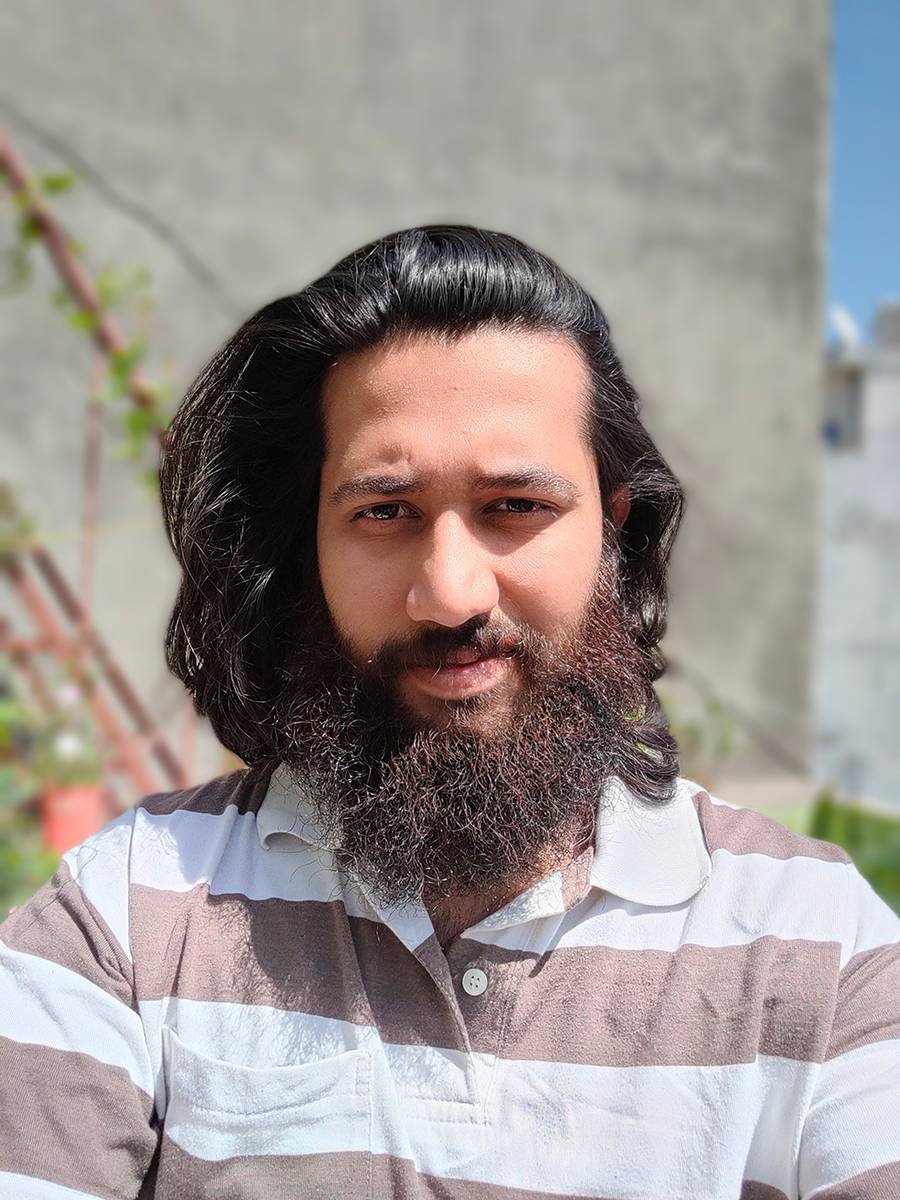 human selfie portrait clicked with Realme 8 Pro 16MP front camera