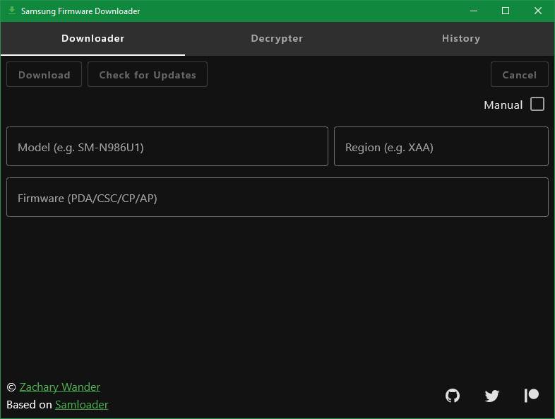 Samsung Firmware Downloader Main