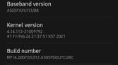 Samsung Galaxy A50 Android 11 One UI 3.1 About