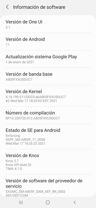 Samsung Galaxy A80 Android 11 One UI 3.1