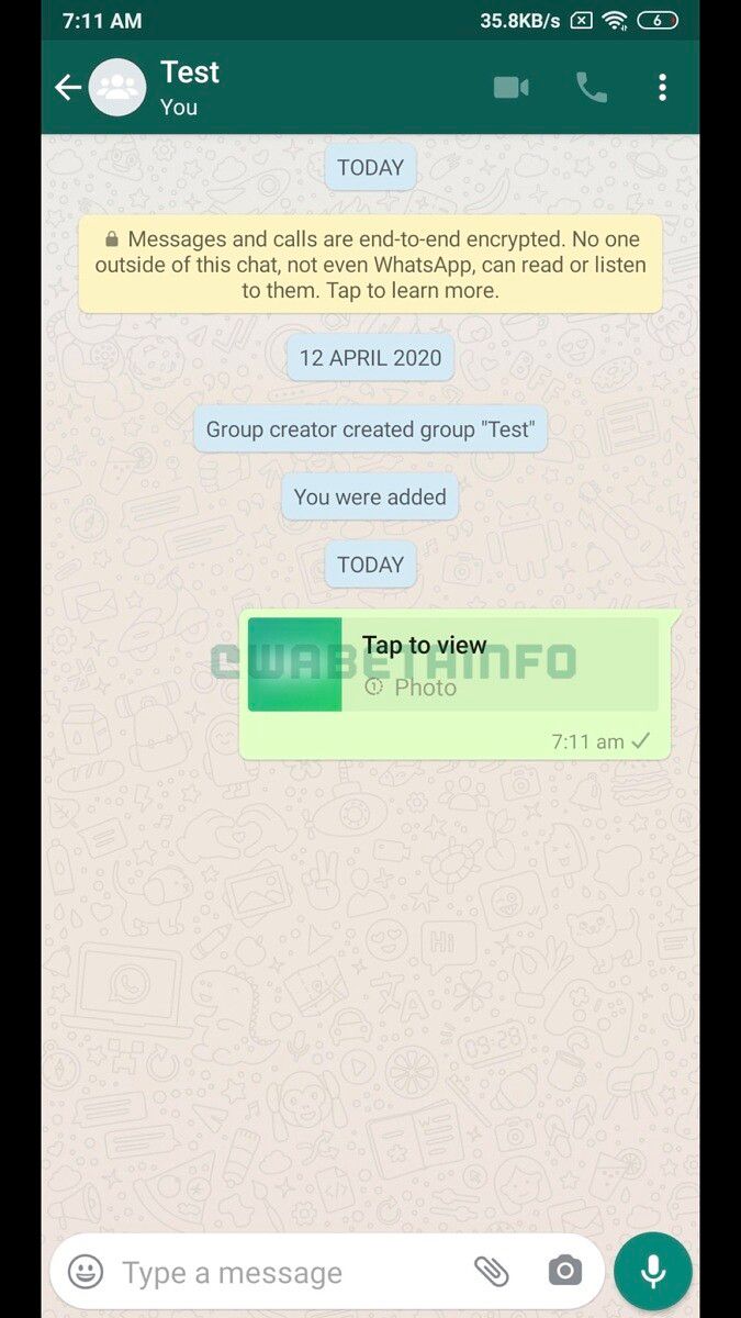 WhatsApp Self Destructing Images