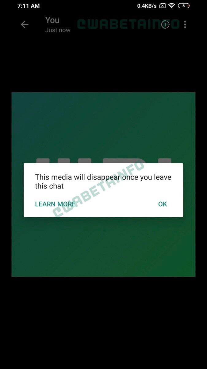 WhatsApp Self Destructing Images