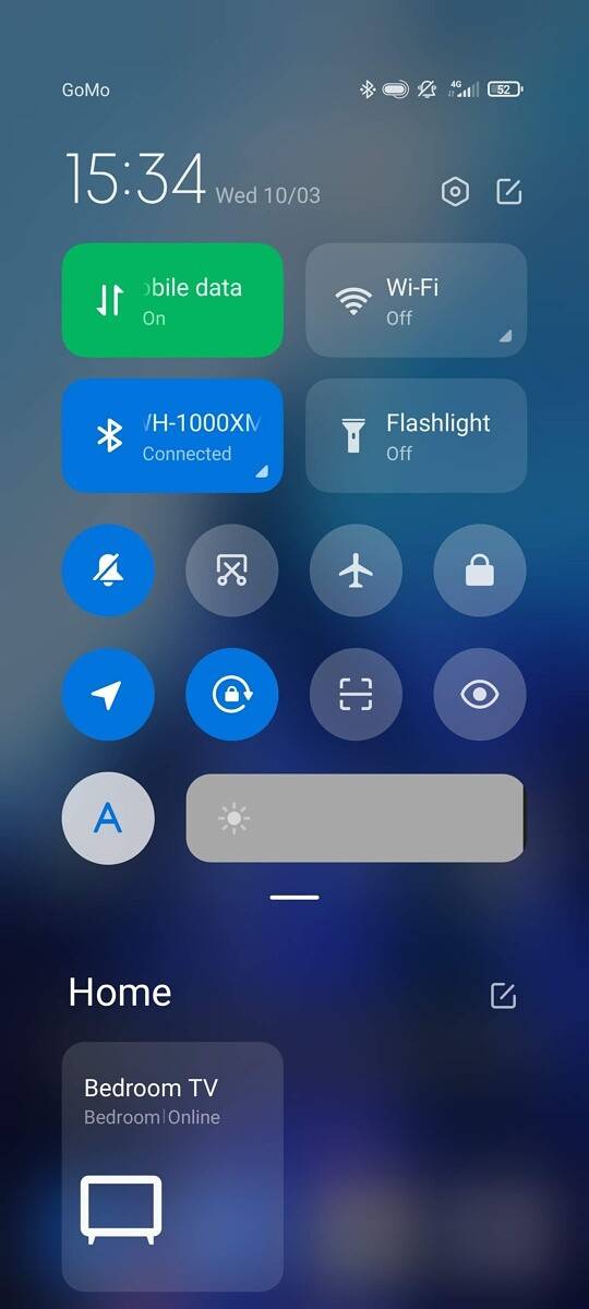 MIUI 12 control center