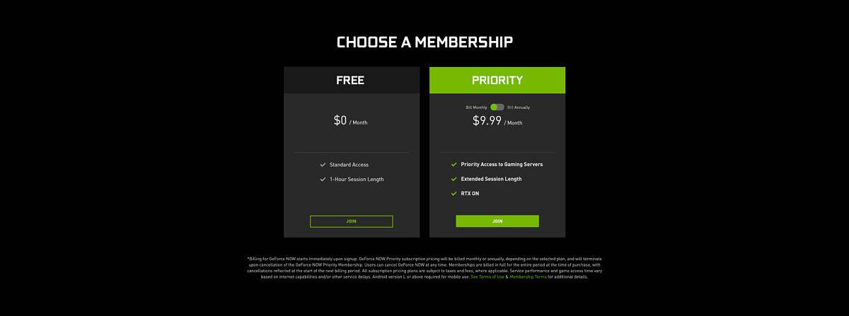 NVIDIA GeForce NOW Priority membership