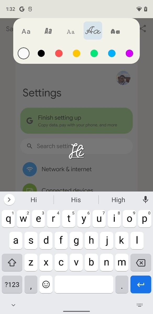Android 12 DP3 markup change font