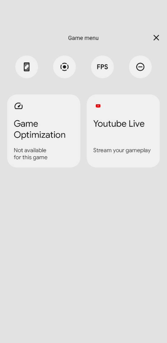 Android 12 DP3 game dashboard