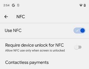 Android 12 DP3 require device unlock for NFC