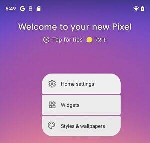 Android 12 DP3 Pixel Launcher separated