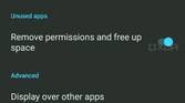 Android 12 remove permissions and free up space toggle