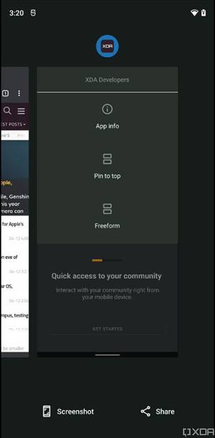 Android 12 pin to top