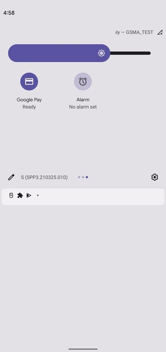 Android 12 DP3 alarm and wallet quick setting tiles