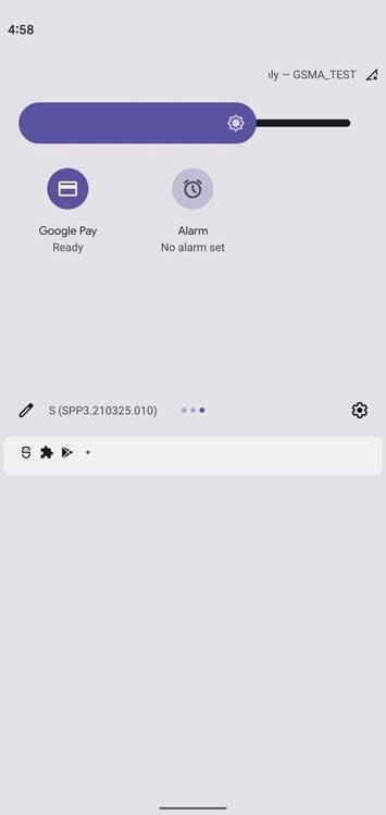 Android 12 DP3 alarm and wallet quick setting tiles