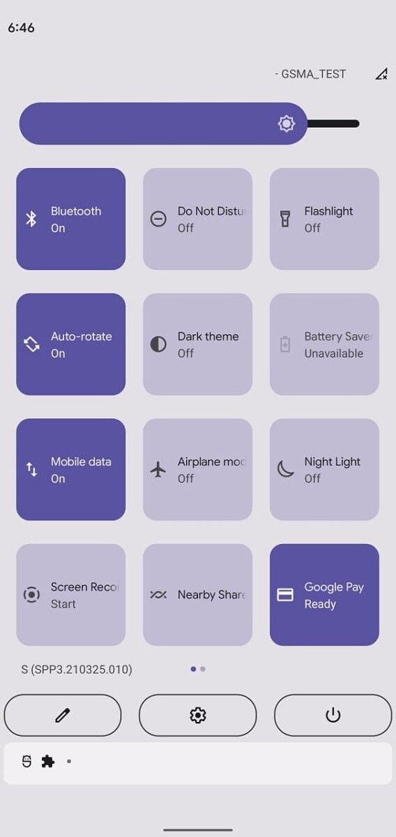 Android 12 DP3 new quick settings UI