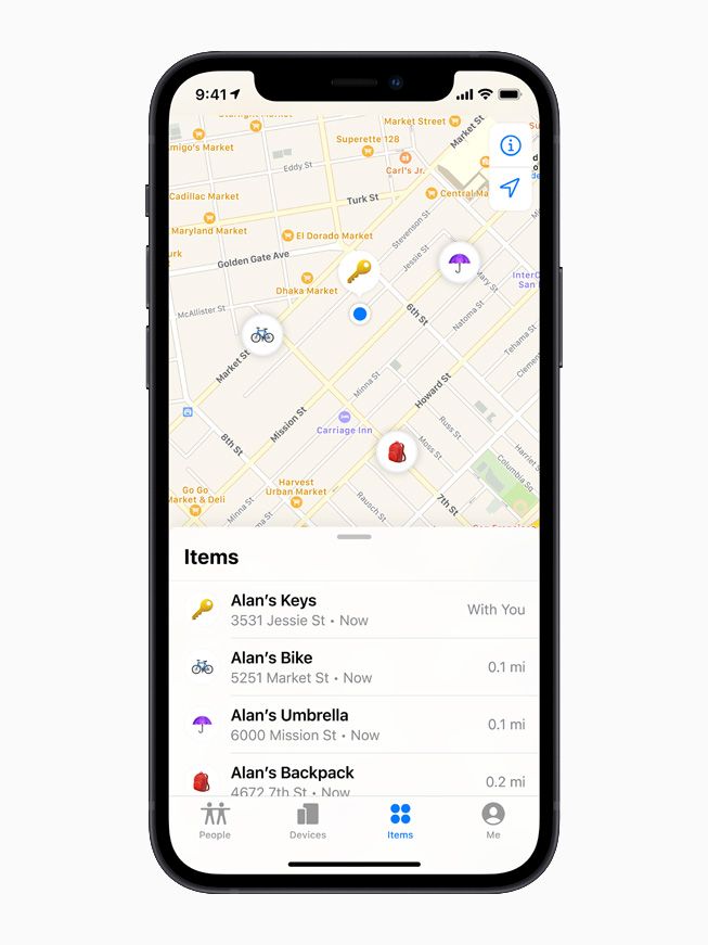 AirTag in Find My app