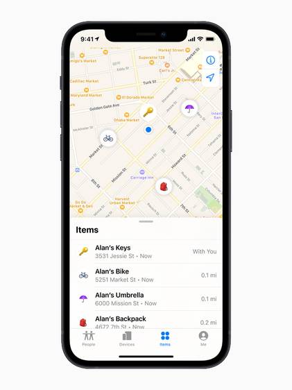 AirTag in Find My app