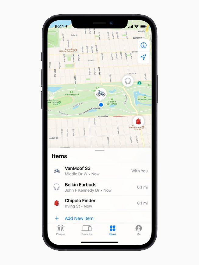 AirTag in Find My app