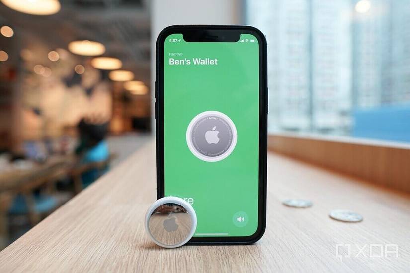 Apple's AirTags with an iPhone 12 Mini. 