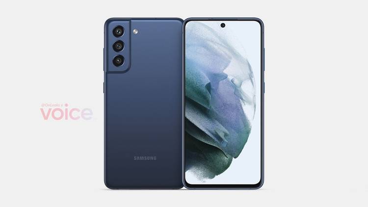 Galaxy S21 FE leaked render showing camera bump and display