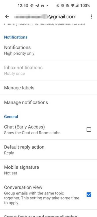 New Chat option in app settings