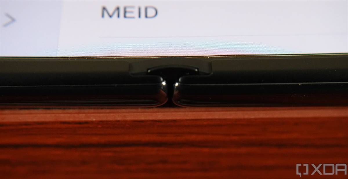 Huawei Mate X2 teardrop hinge closeup