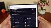Huawei Mate X2 held with both hands