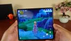 Huawei Mate X2 unfolded and running Genshin Impact.