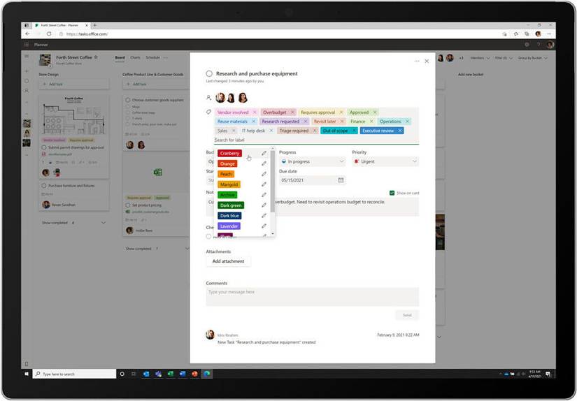 New labels in Planner and Tasks