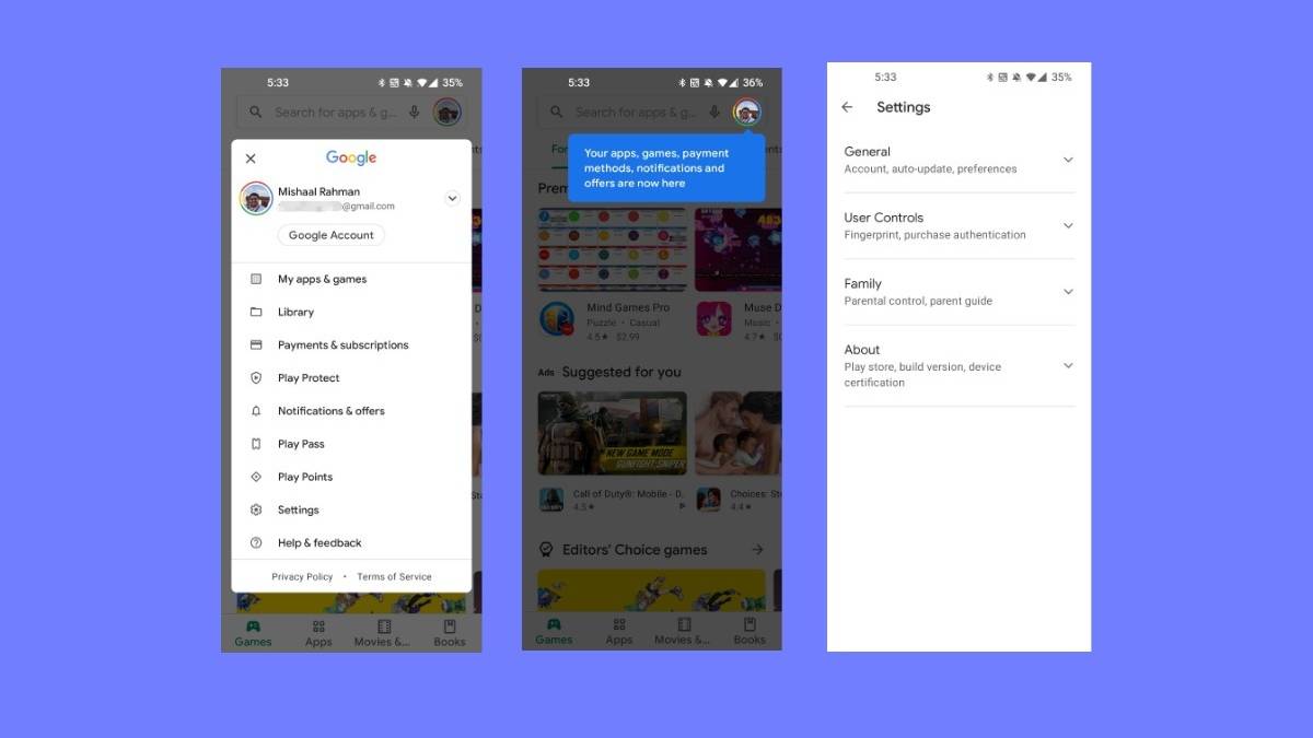 Google Play Store's new UI gets rid of the hamburger menu