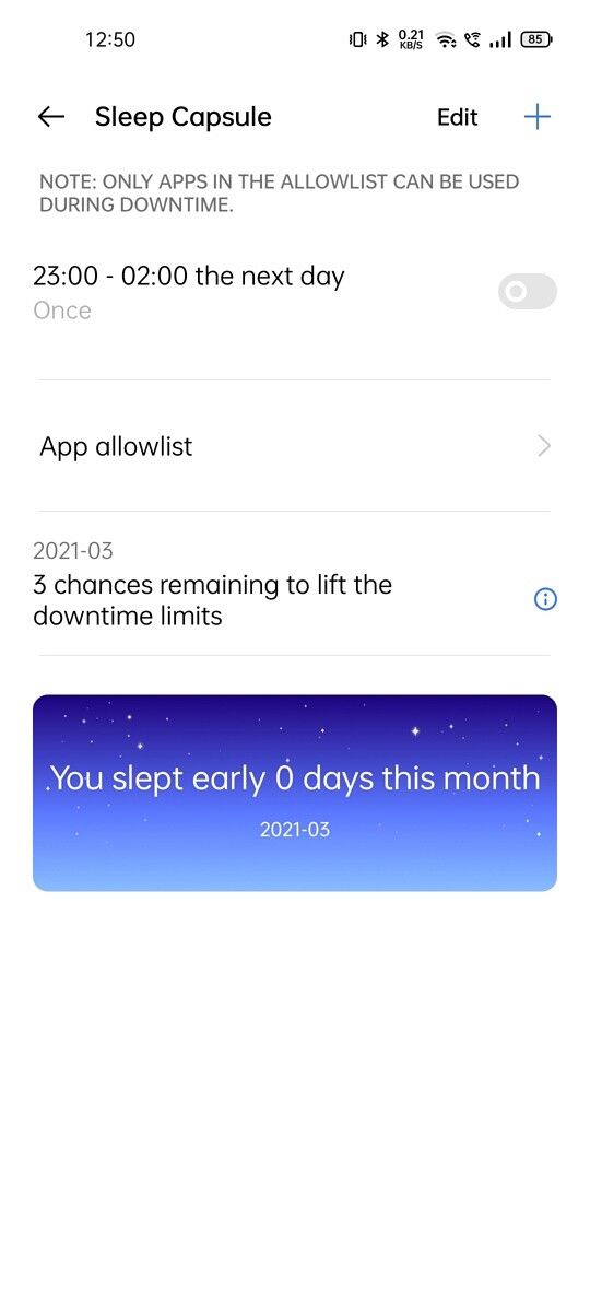 sleep capsule wind down feature for digital wellbeing on Realme UI 2.0 on Realme 8 Pro