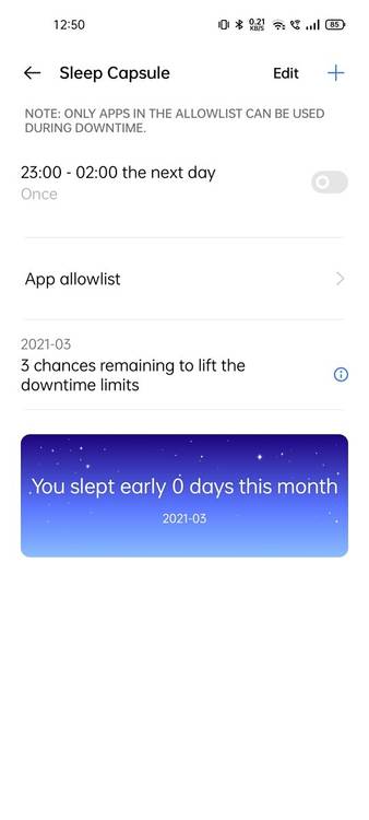 sleep capsule wind down feature for digital wellbeing on Realme UI 2.0 on Realme 8 Pro