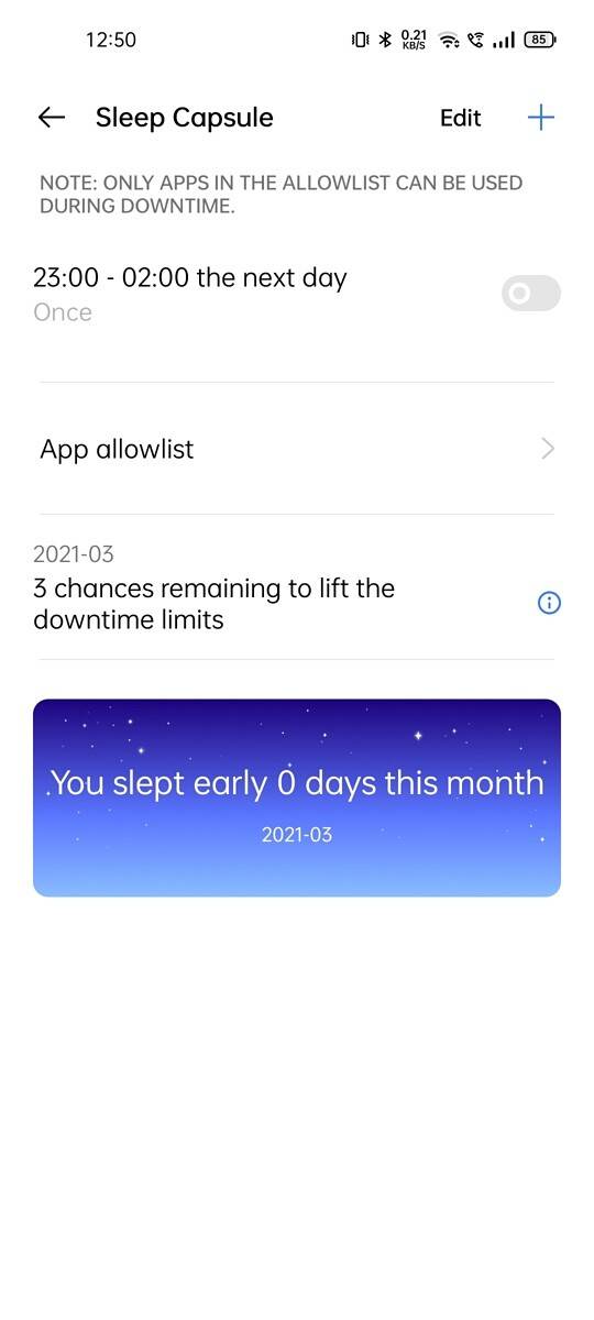 sleep capsule wind down feature for digital wellbeing on Realme UI 2.0 on Realme 8 Pro