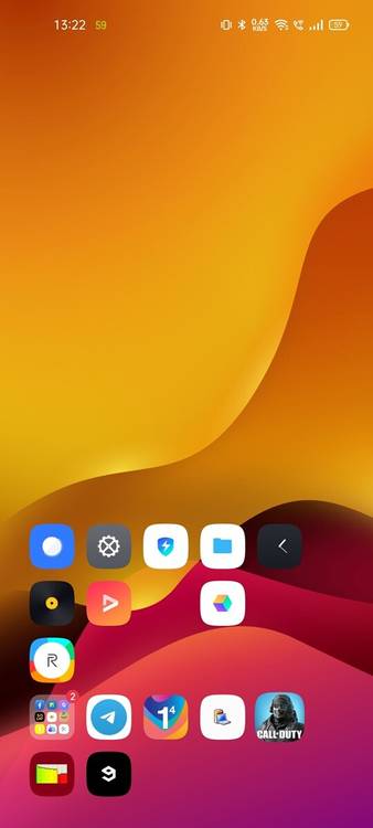 one finger icon drag gesture on Realme 8 Pro with Realme UI 2.0