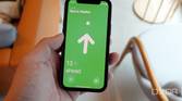 An iPhone 12 Mini locating an AirTag via Apple's Find My app