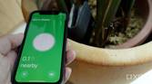 An iPhone 12 Mini locating an AirTag via Apple's Find My app