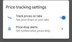Chrome 90 price tracking settings
