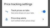 Chrome 90 price tracking settings