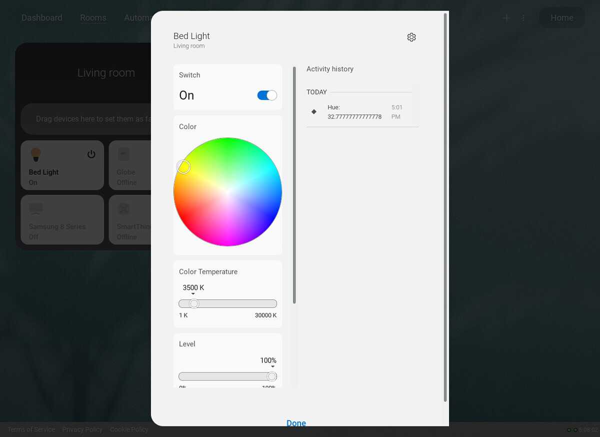 Samsung SmartThings web dashboard TP-Link Kasa smart lights control