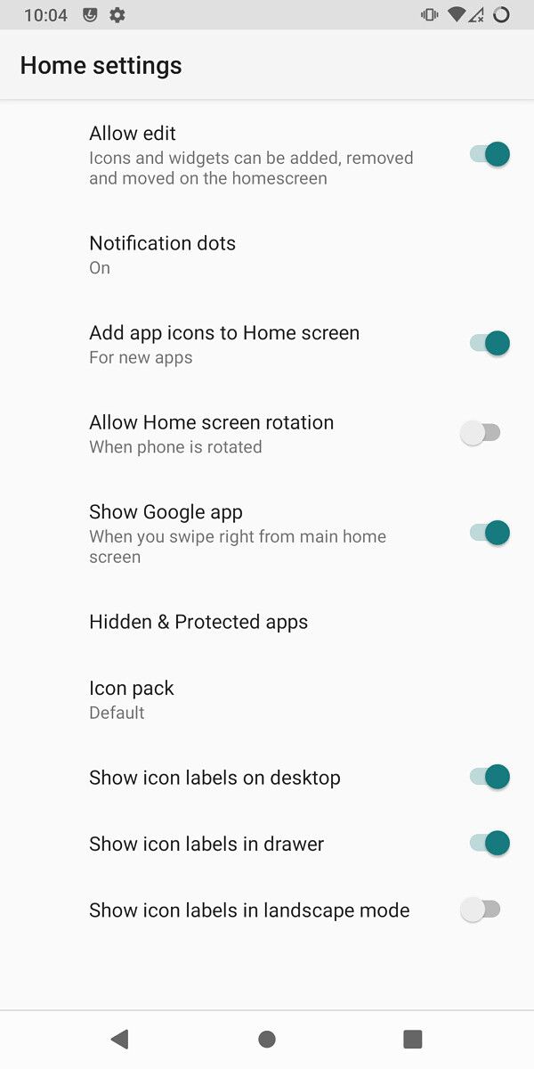 Trebuchet launcher settings on LineageOS 18.1